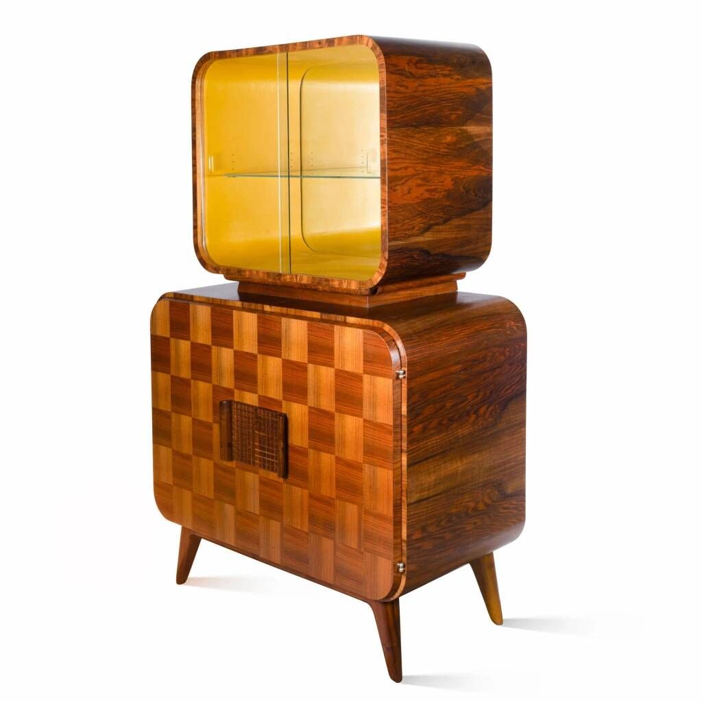 Wooden sideboard the “television” designed in the 1940s by Jindřich Halabala