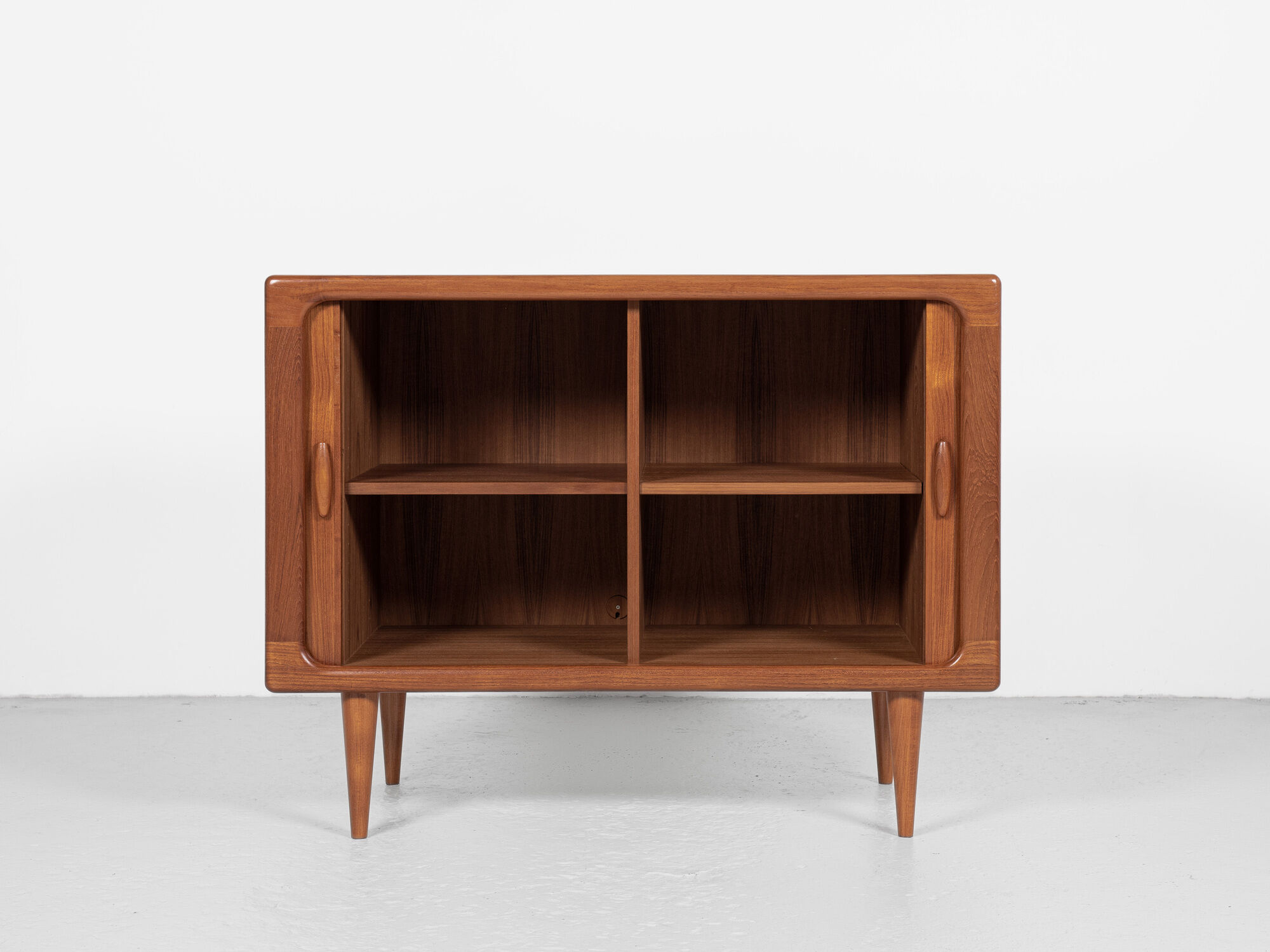 Midcentury Danish cabinet with tambour doors in teak by Dyrlund 1960s