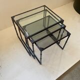 Trundle table 1970 metal bamboo way