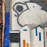 Tableau hst cubiste par guy feinstein (né en 1929) "l'atelier de l'artiste" 1956