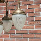 Lustre en laiton du milieu du XXe siècle, Europe occidentale