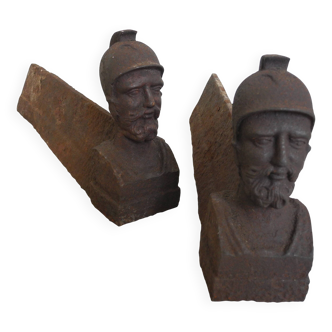 antique French fireplace andirons from the 19th century