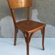 Pair of chairs old signed bistro Baumann wood curved clear vintage