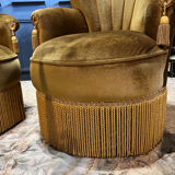 Pair of velvet Napoleon III style armchairs