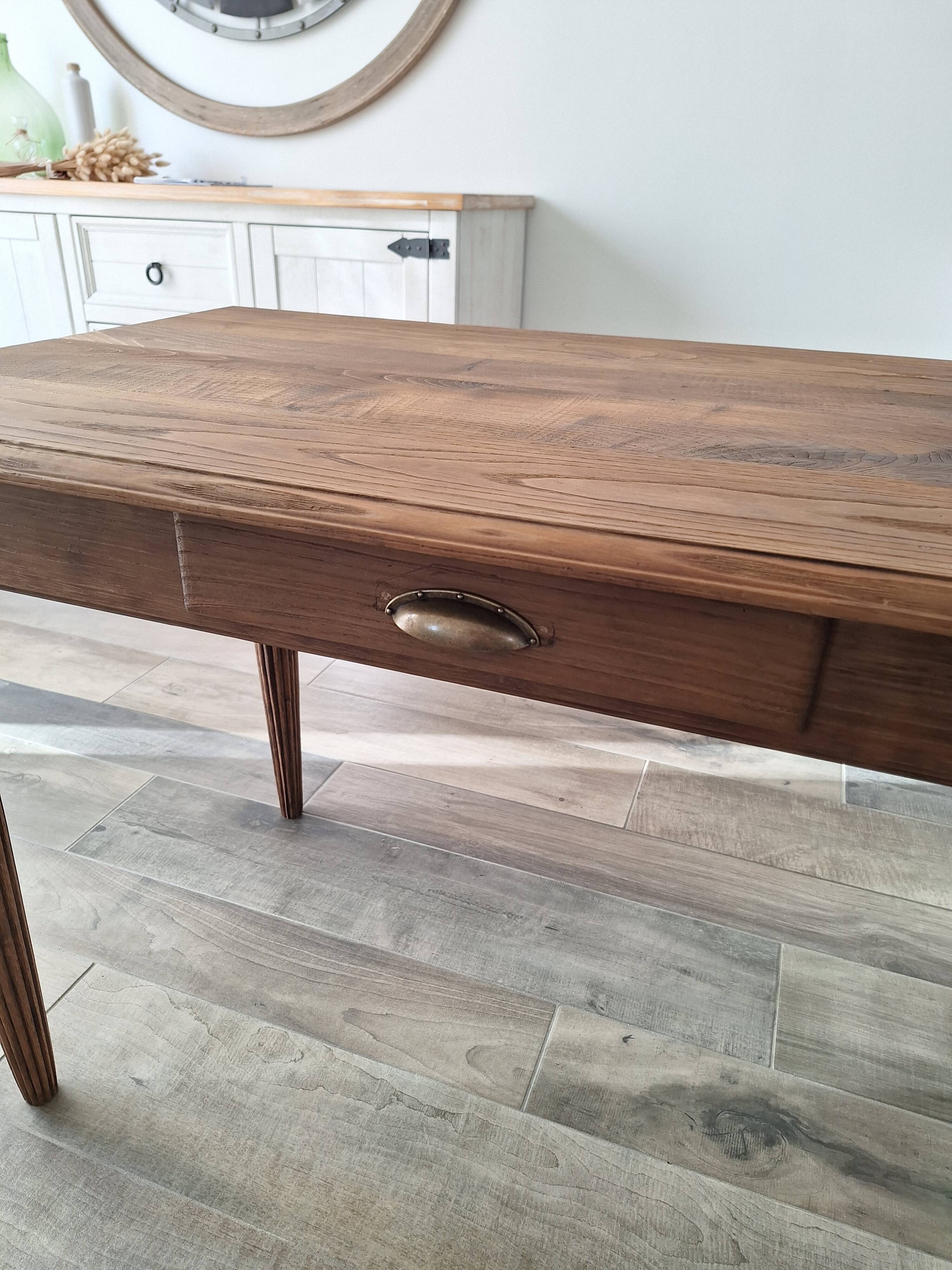 Oak farmhouse table in country style