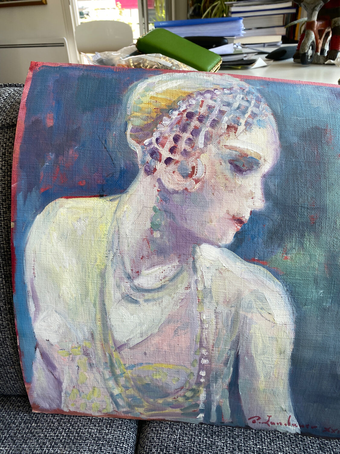 Portrait of a woman signed Patrice Landauer