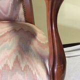 Large louis-philippe voltaire "violin" armchair in walnut