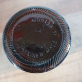 Vintage smoked glass jar with its hermetic lid manufactures in belgian 18cm high