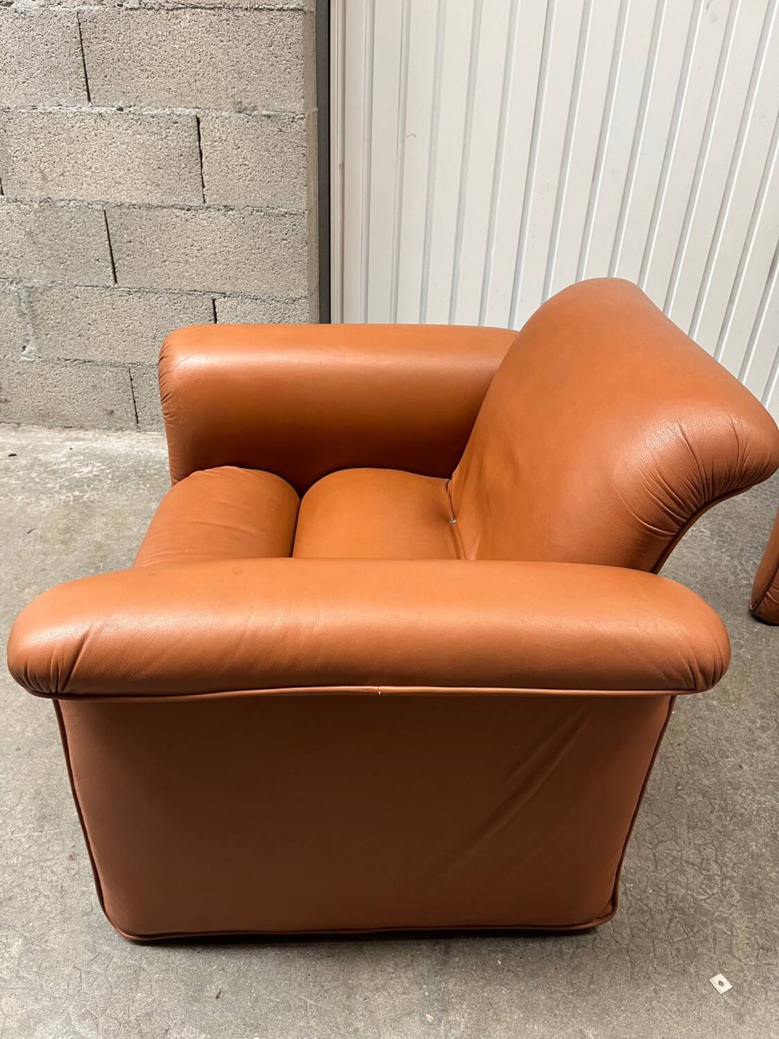 Paire fauteuils cuir design italien