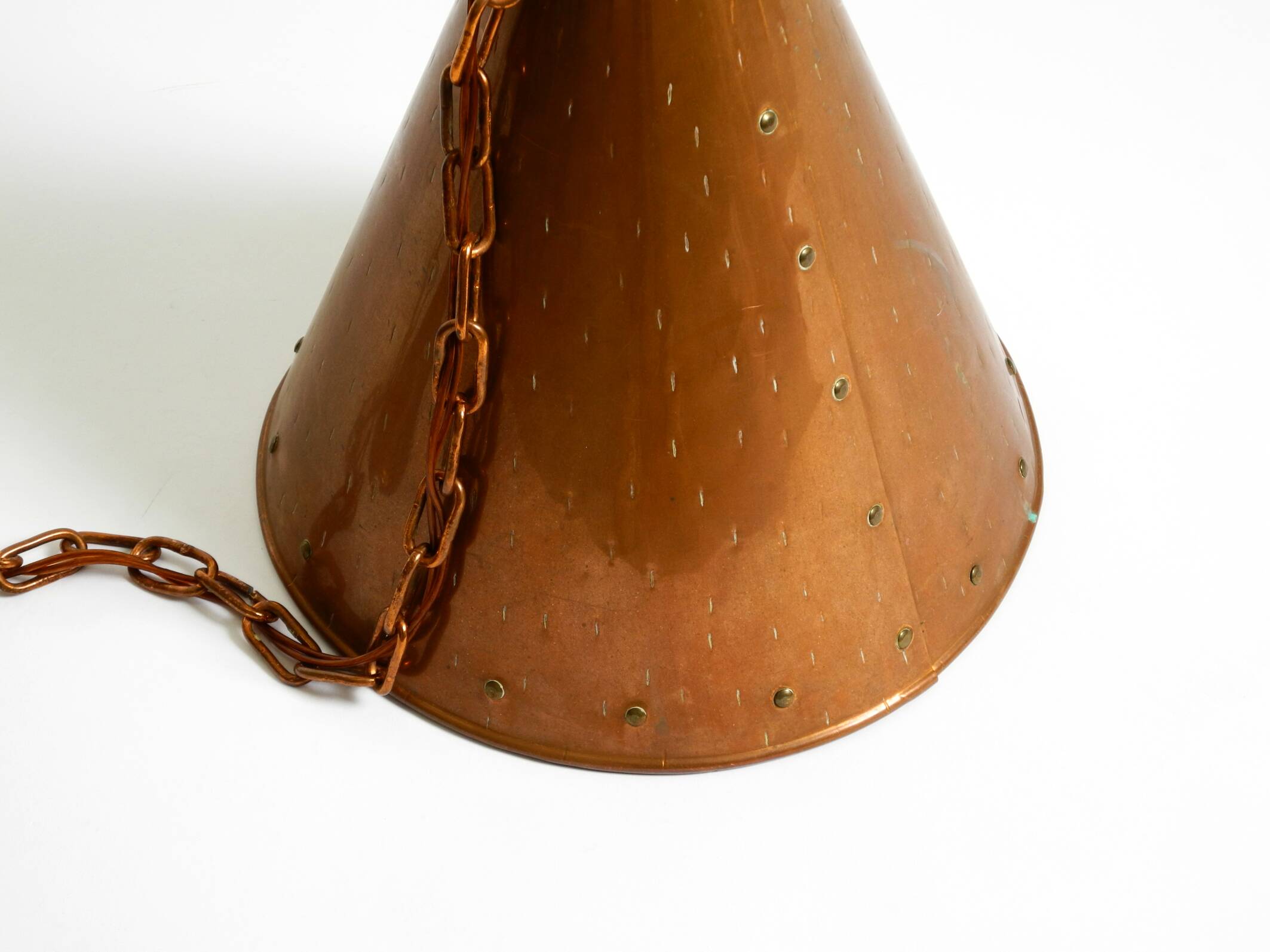 1960s cone pendant lamp in copper by th. valentiner copenhagen denmark