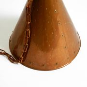 1960s cone pendant lamp in copper by th. valentiner copenhagen denmark