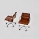 EA 217 Soft Pad Chairs in Cognac Leather by Charles & Ray Eames for ICF, 1970s set of 2