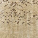 Vintage Cream & Brown Turkish Handmade Rug, 149x252Cm