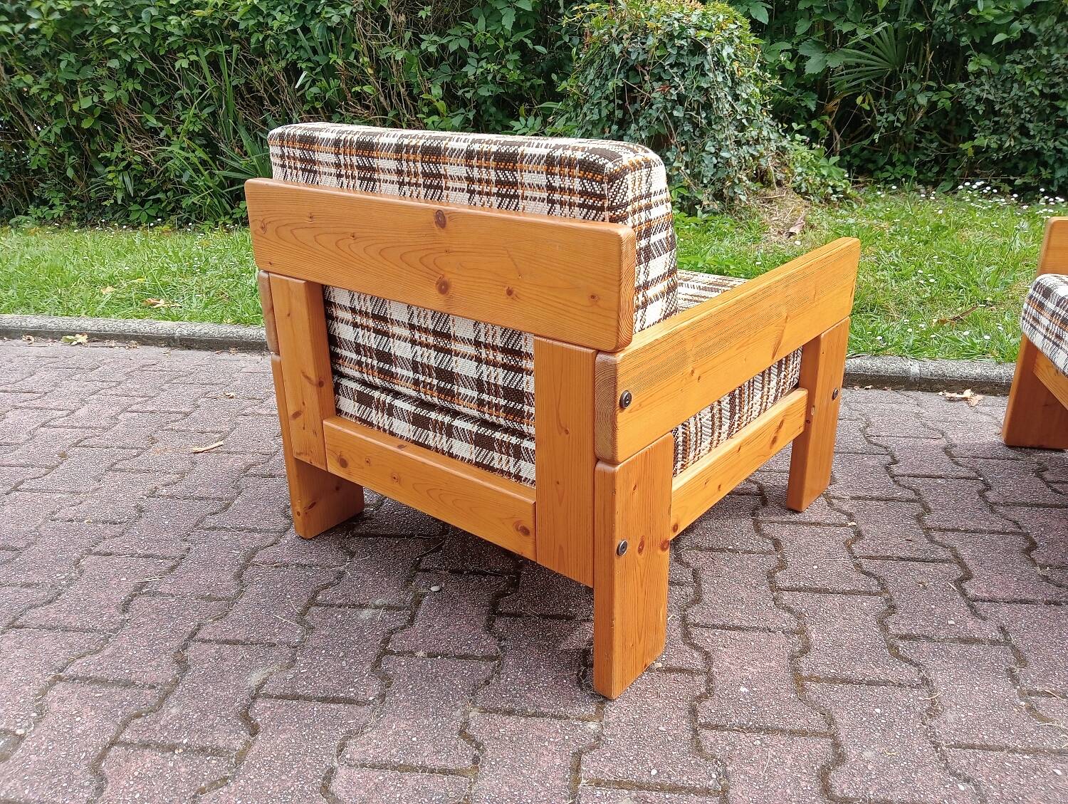 70s brutalist armchairs