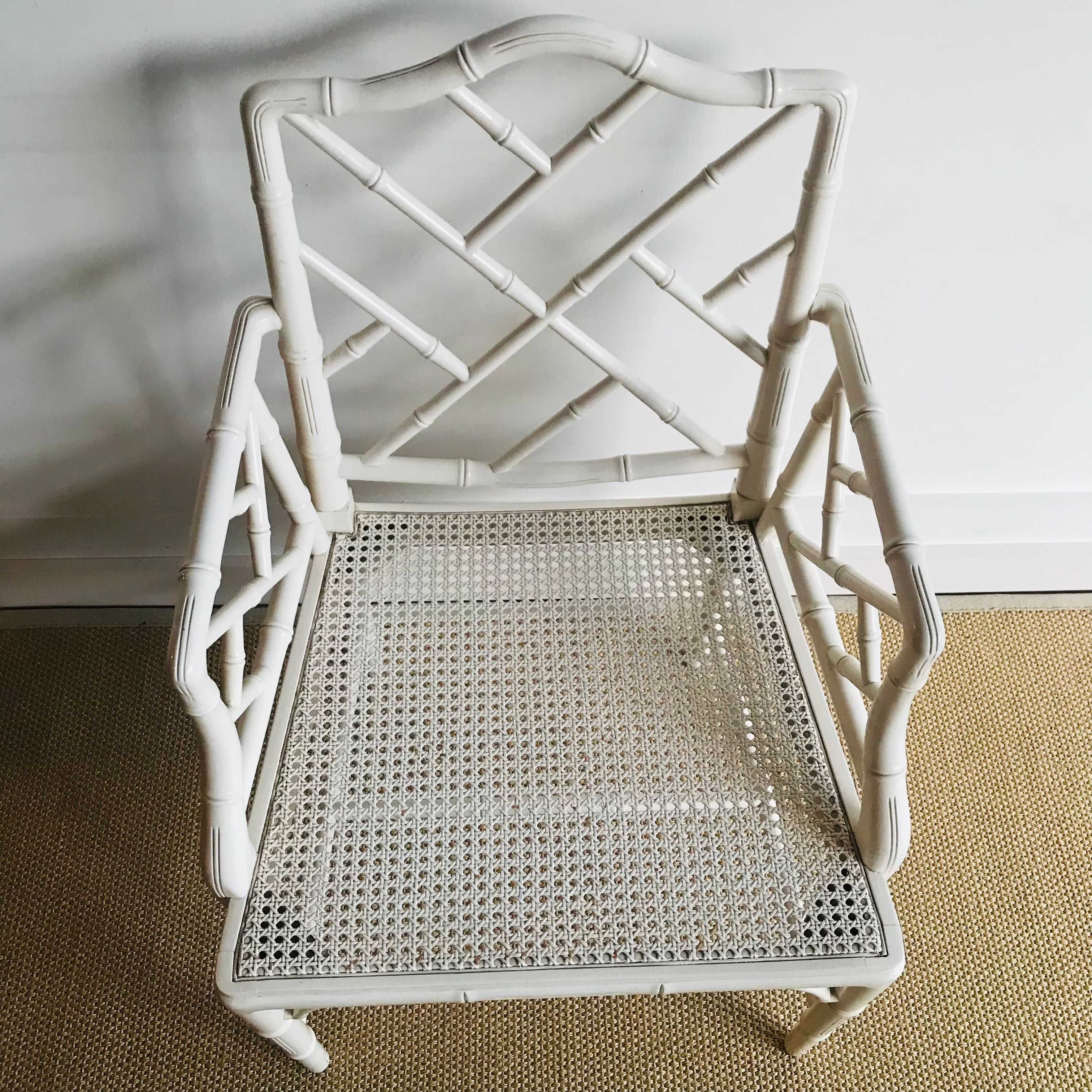 Armrest chair faux bamboo