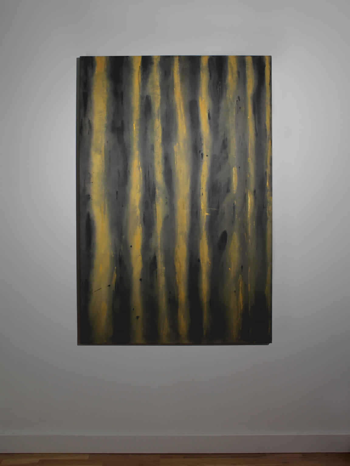 Vertical Organic Lines In Green And Yellow By Karina Savonenko, 80x120cm