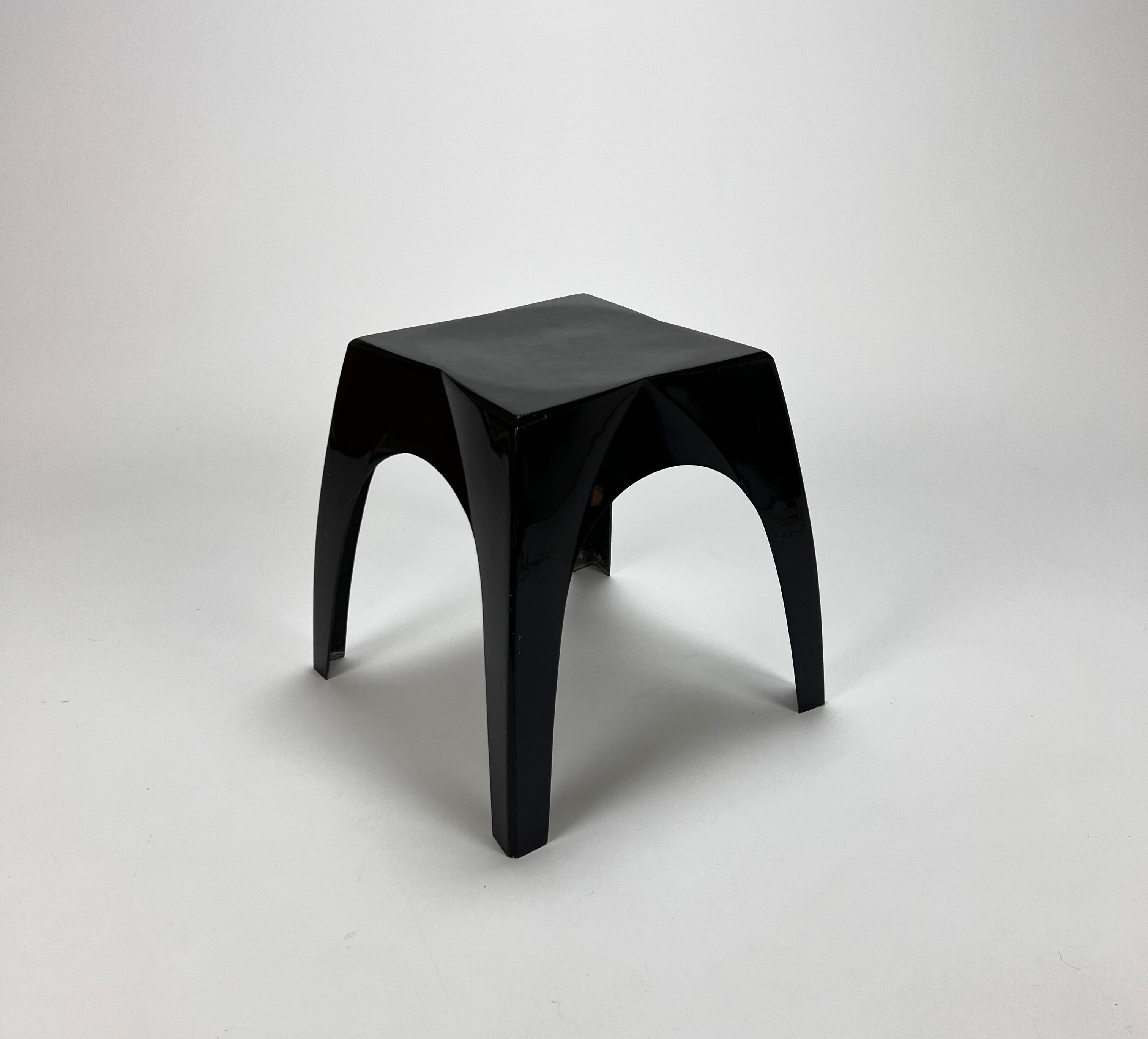 Italian fiberglass black stool, 1960s