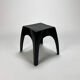Italian fiberglass black stool, 1960s