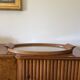 Mid-century wood and brass tray, Italy 1950s