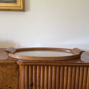 Mid-century wood and brass tray, Italy 1950s