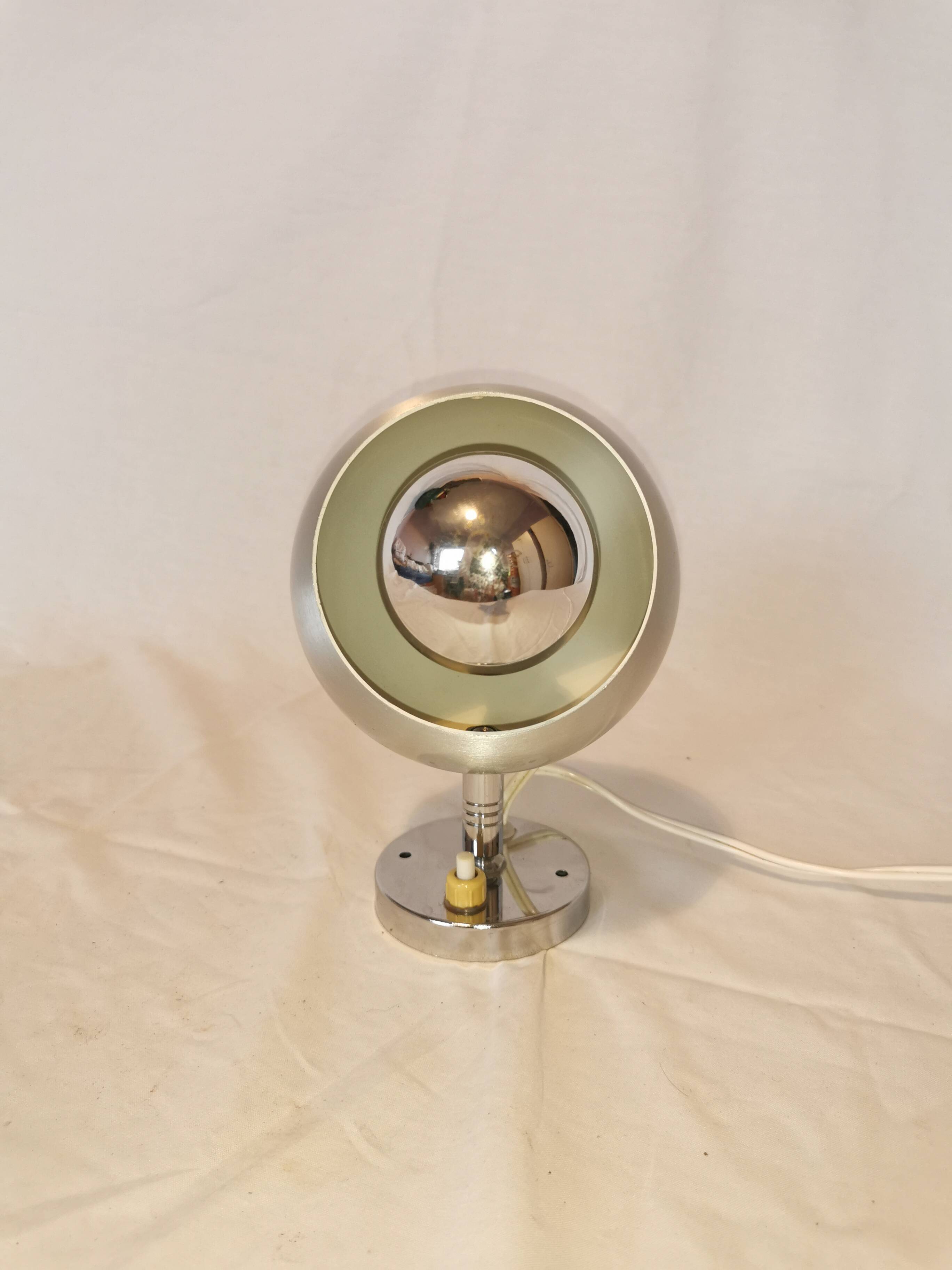 Lampe spot Eyeball aluminium brossé, 1970