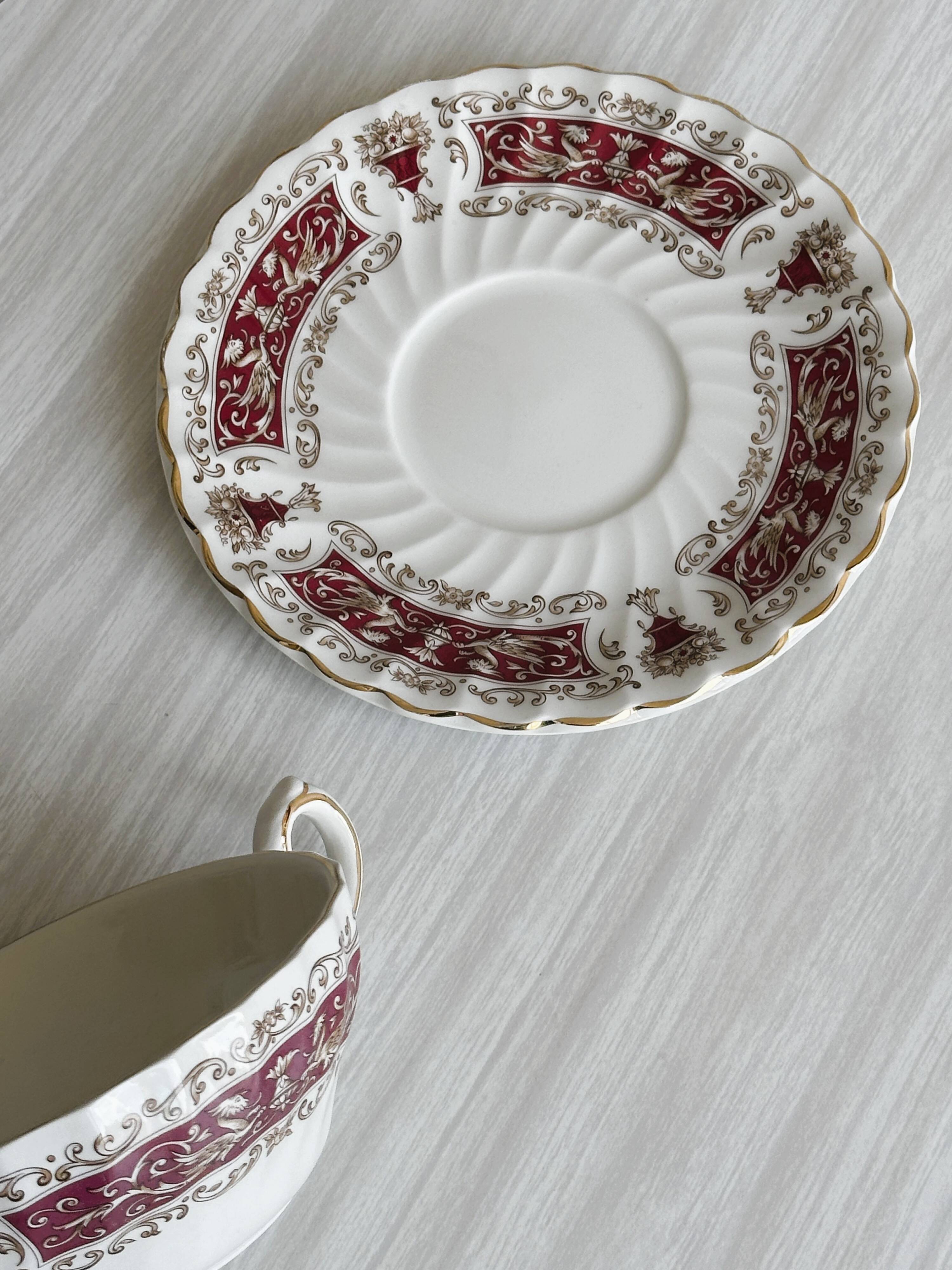 Myott Rialto Ironstone English porcelain two-handled cup.