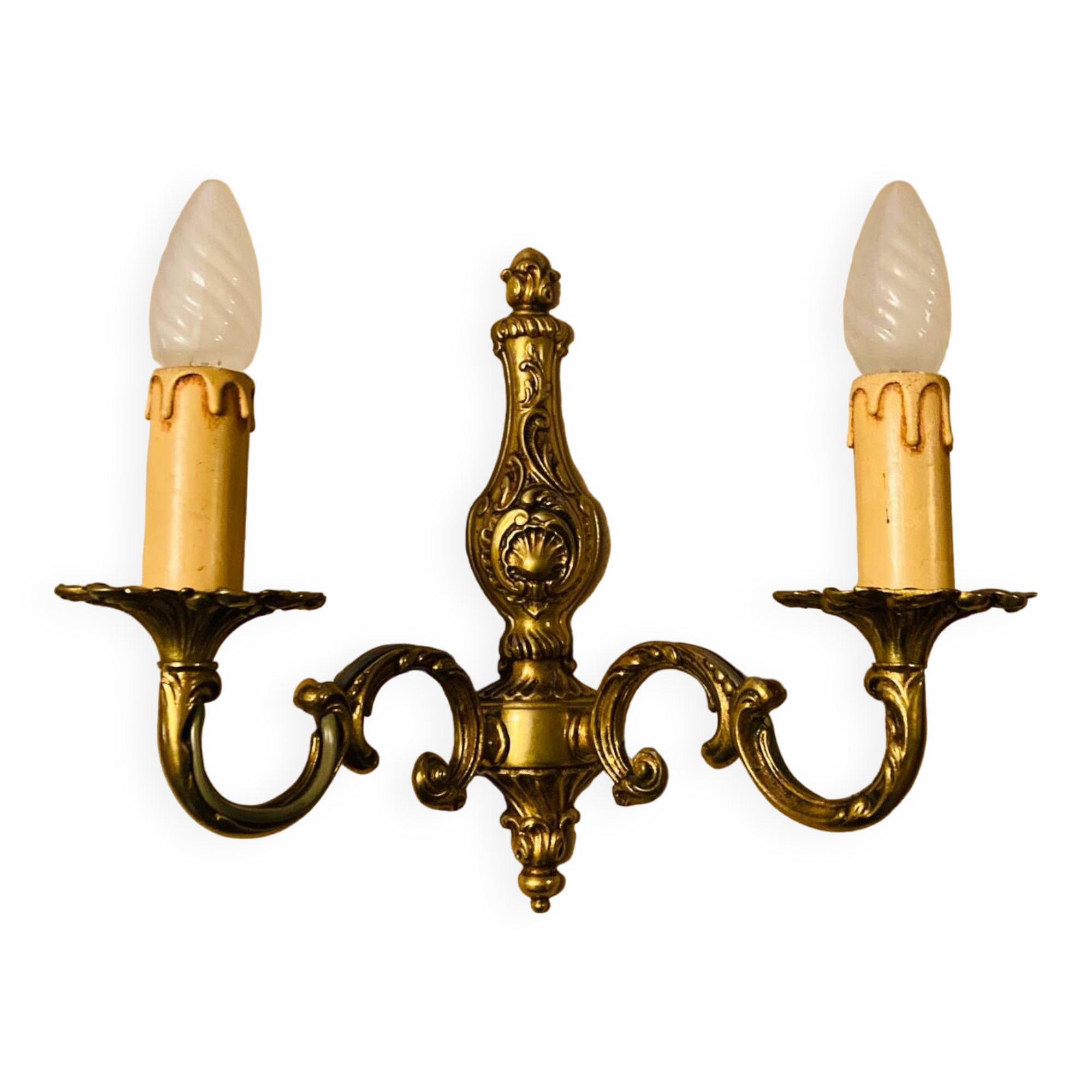 Applique double Style Louis XV en bronze doré époque XXe.