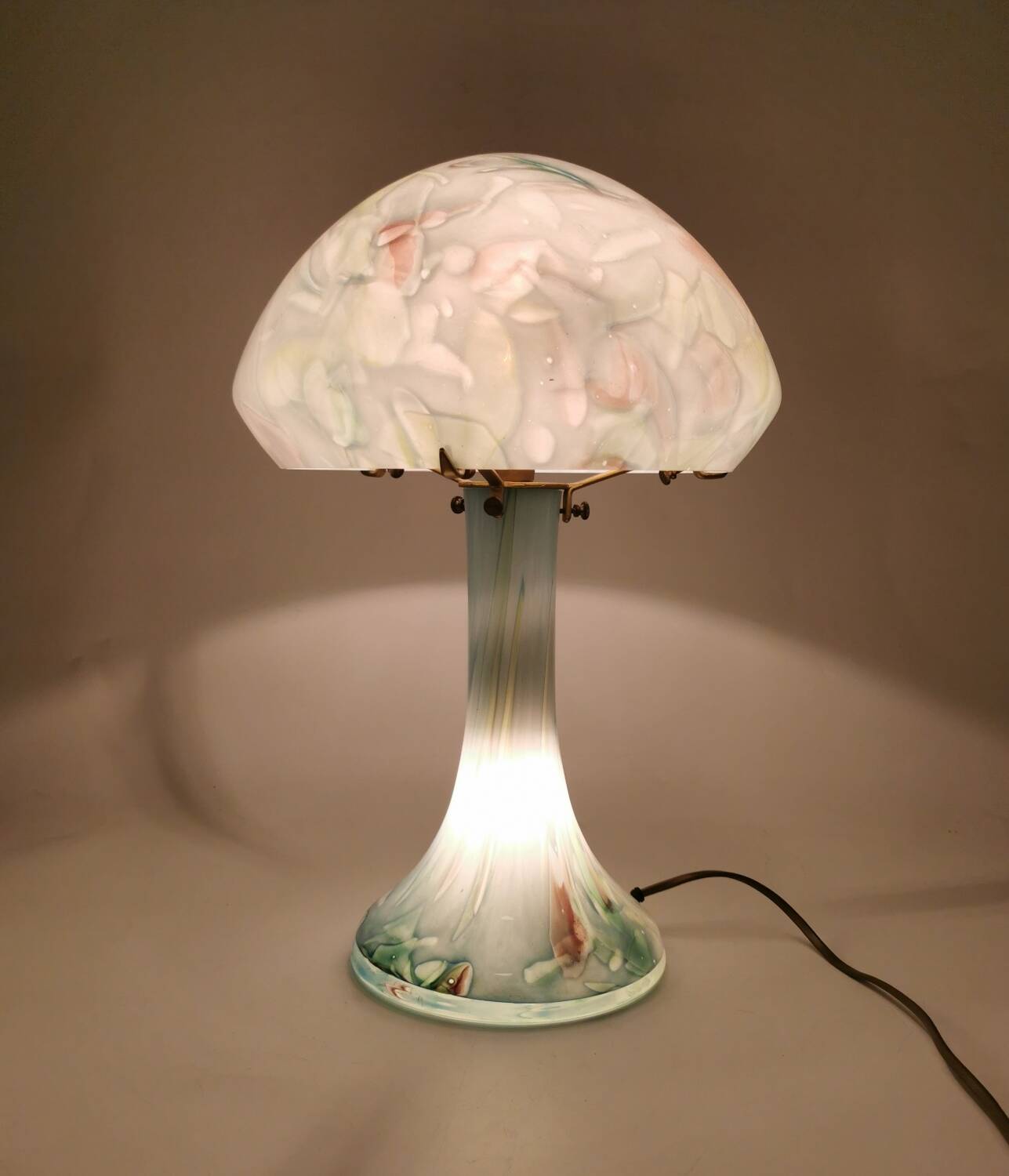 Large mushroom lamp blown glass La Rochère