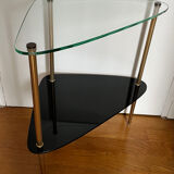 Glass seventies corner shelf