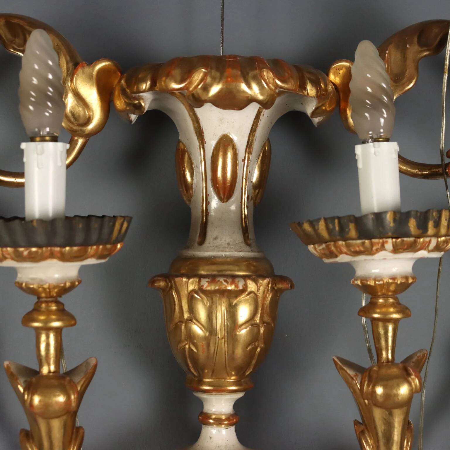 Antique wall sconces in wood and iron, Italy, mid-19th century.