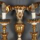 Antique wall sconces in wood and iron, Italy, mid-19th century.