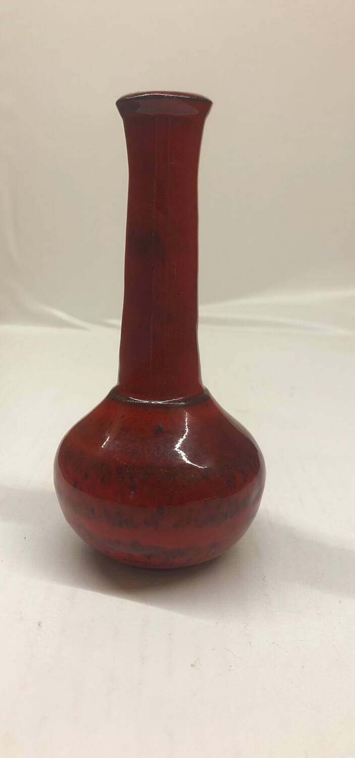 Red ceramic bud vase