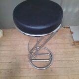 Bar stool in skai and stainless steel
