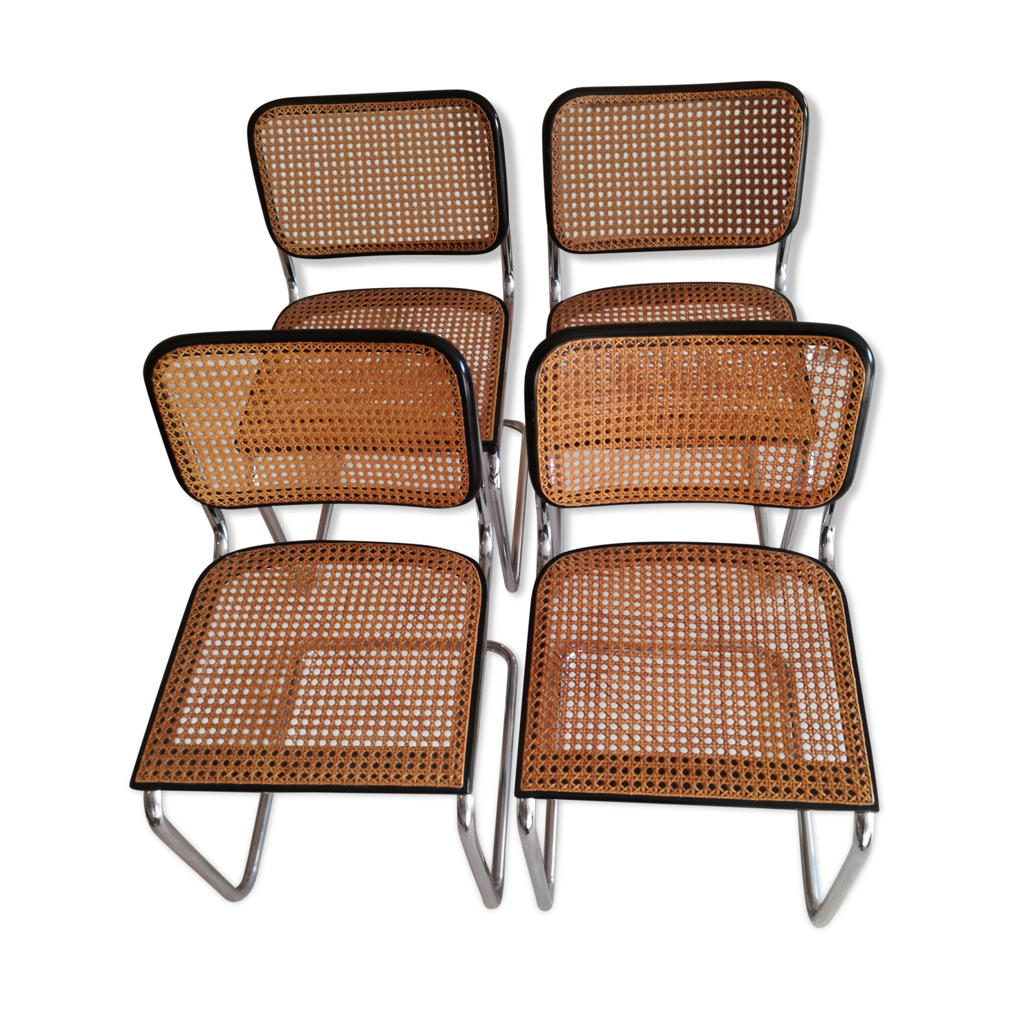 4 Cesca B32 chairs by Marcel Breuer de Gavina