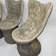 Set of 4 garden chairs stone tree stump
