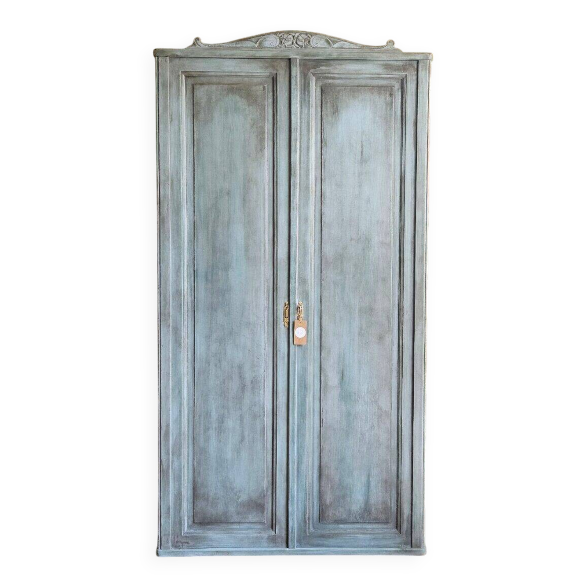 Art Deco wardrobe in patinated solid oak | Amandine