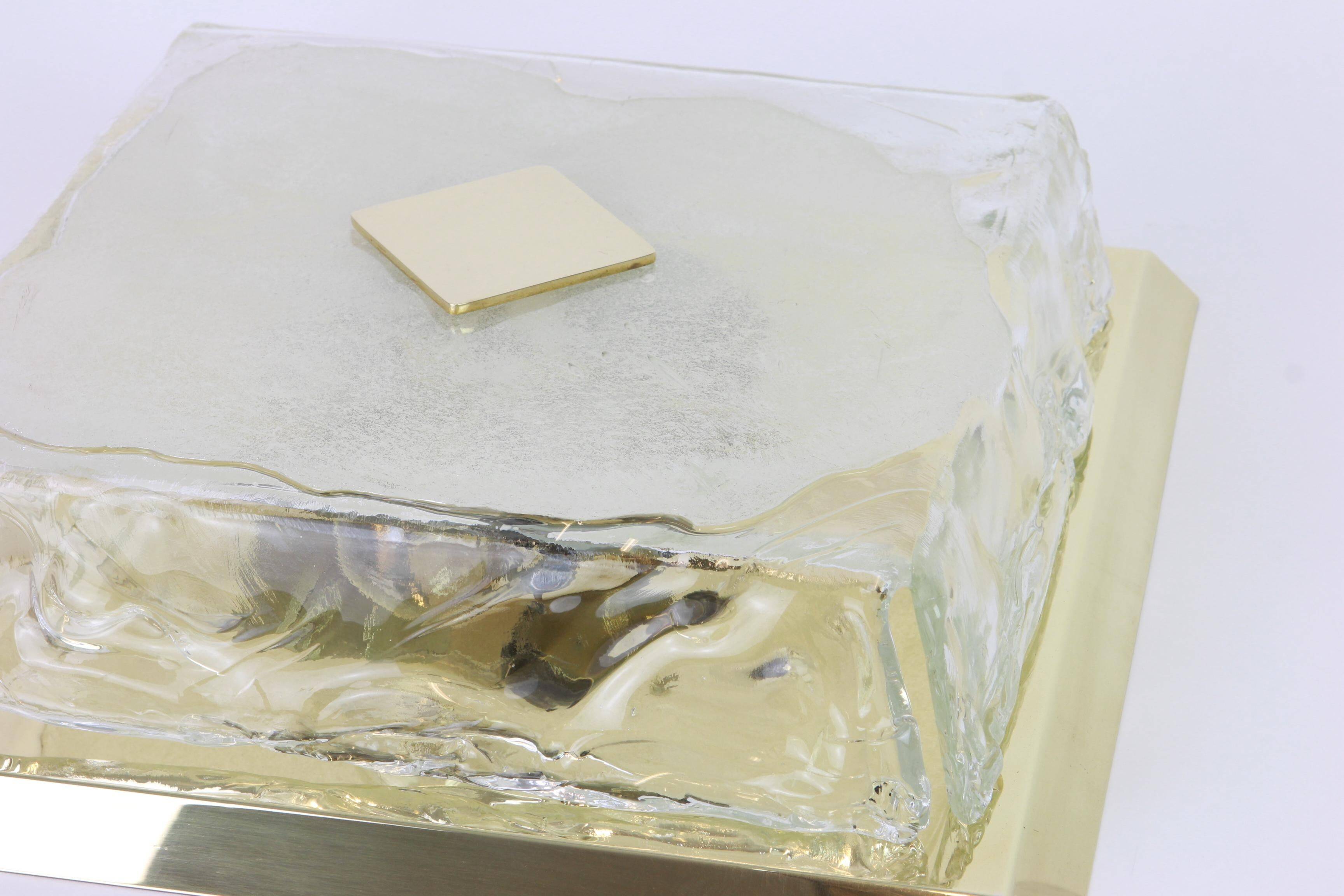 Square ceiling light Kalmar in organic Murano glass, Austria, 1960s.