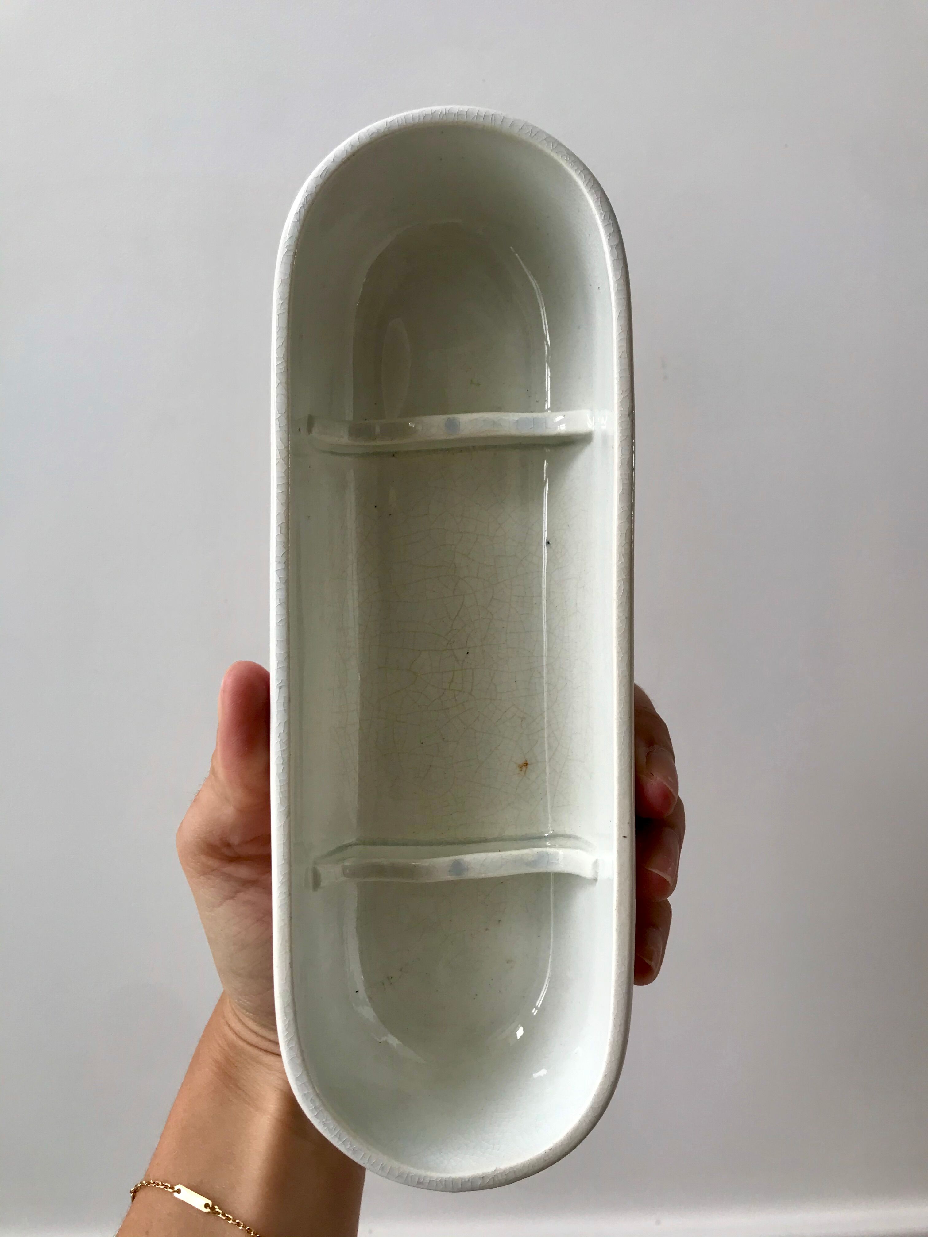 Soap dish / toilets Terre de Fer Sarreguemines oriental model early twentieth century