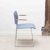 Howe 4/40 Blue and Chrome Arm Chair by David Rowland