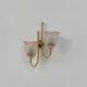 Vintage wall light, brass and frosted pink moulded glass, France, 1980.