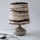Lampe années 70 grès et tissage
