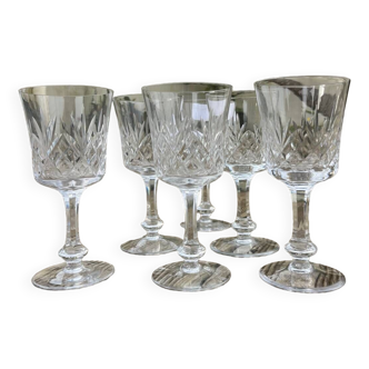 6 old crystal glasses