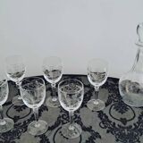 Set of 6 crystal glasses and a carafe