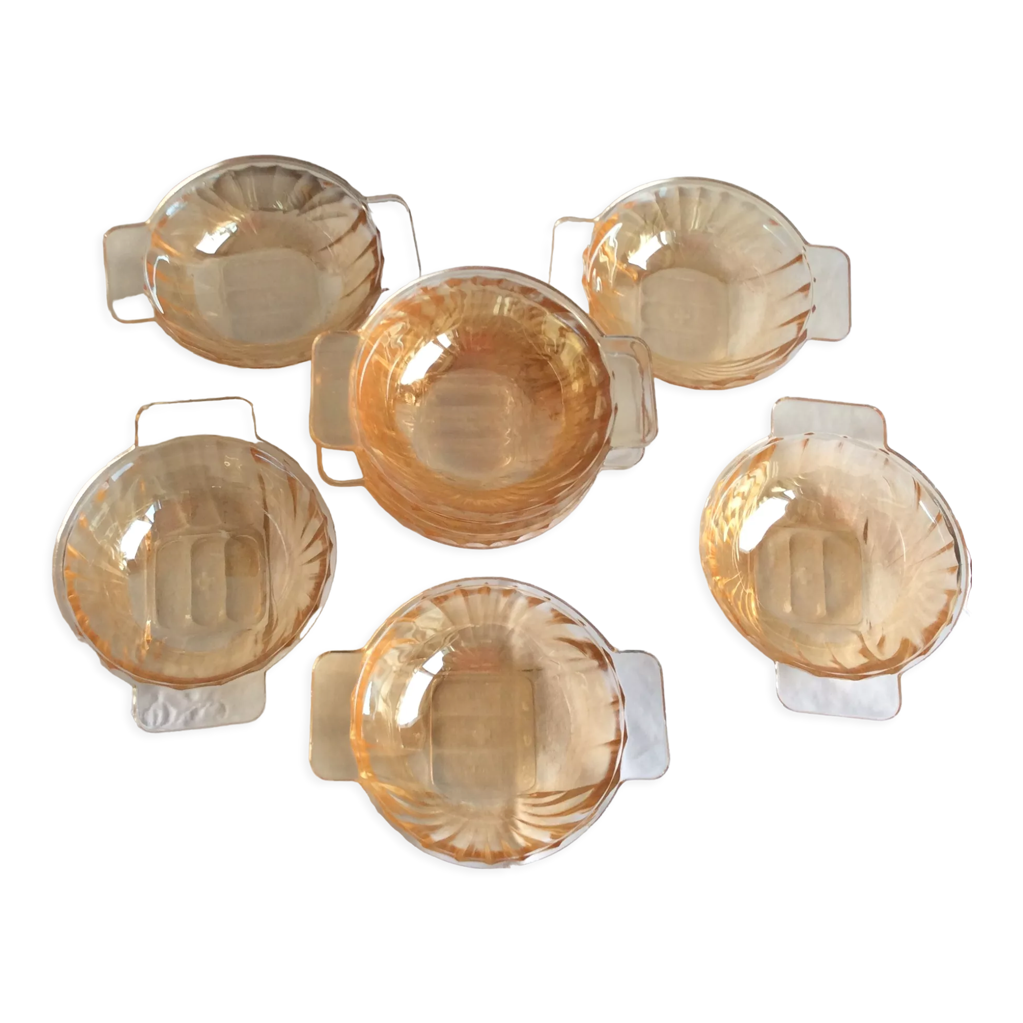 Set of 9 ear cups croix verte huilor from the 50s/60s