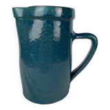 Blue enamelled stoneware pitcher
