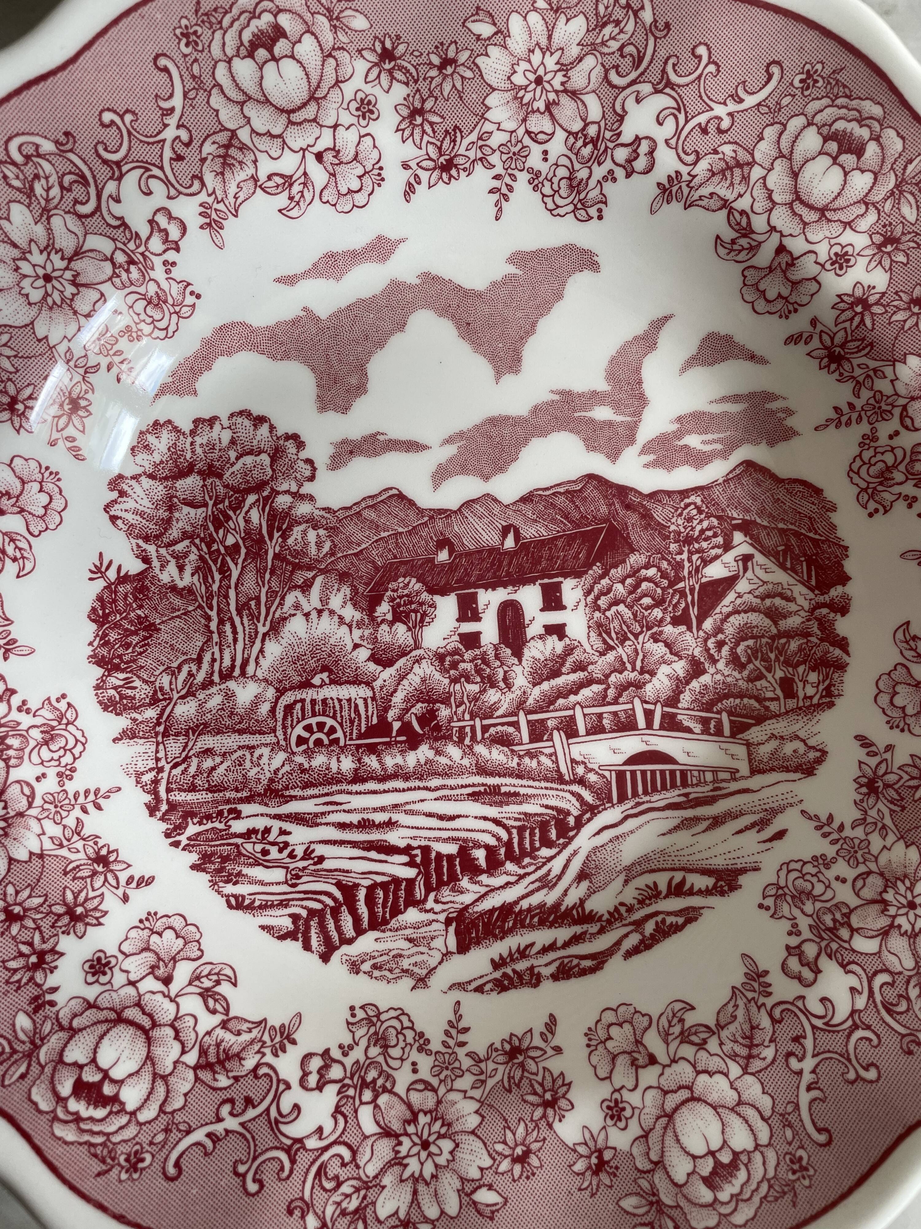 Set of three pink soup plates Fontebasso Made in Italy