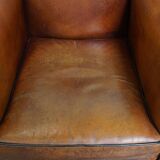 Lot de 2 chaises vintage en cuir de mouton