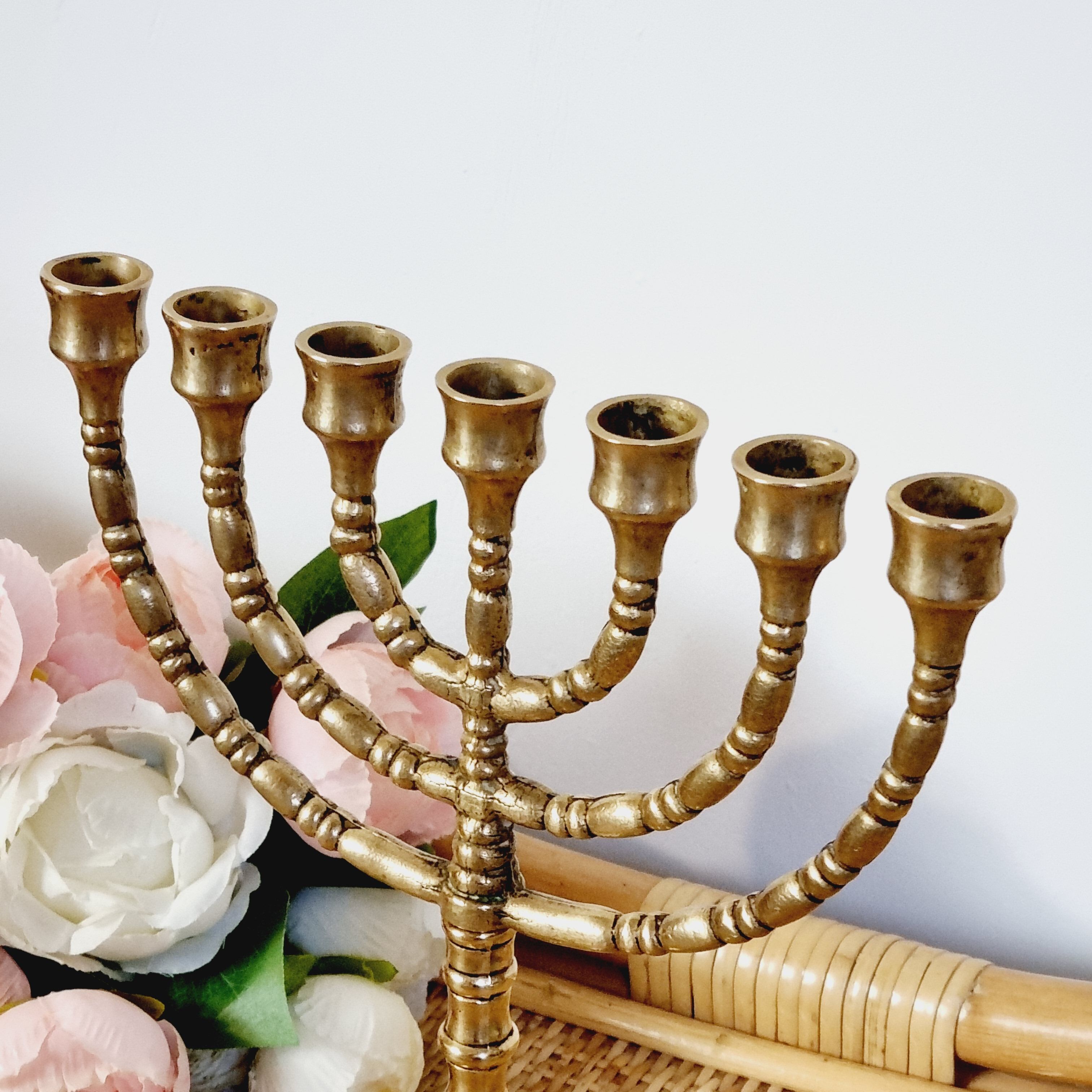 Golden brass chandelier