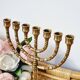 Golden brass chandelier