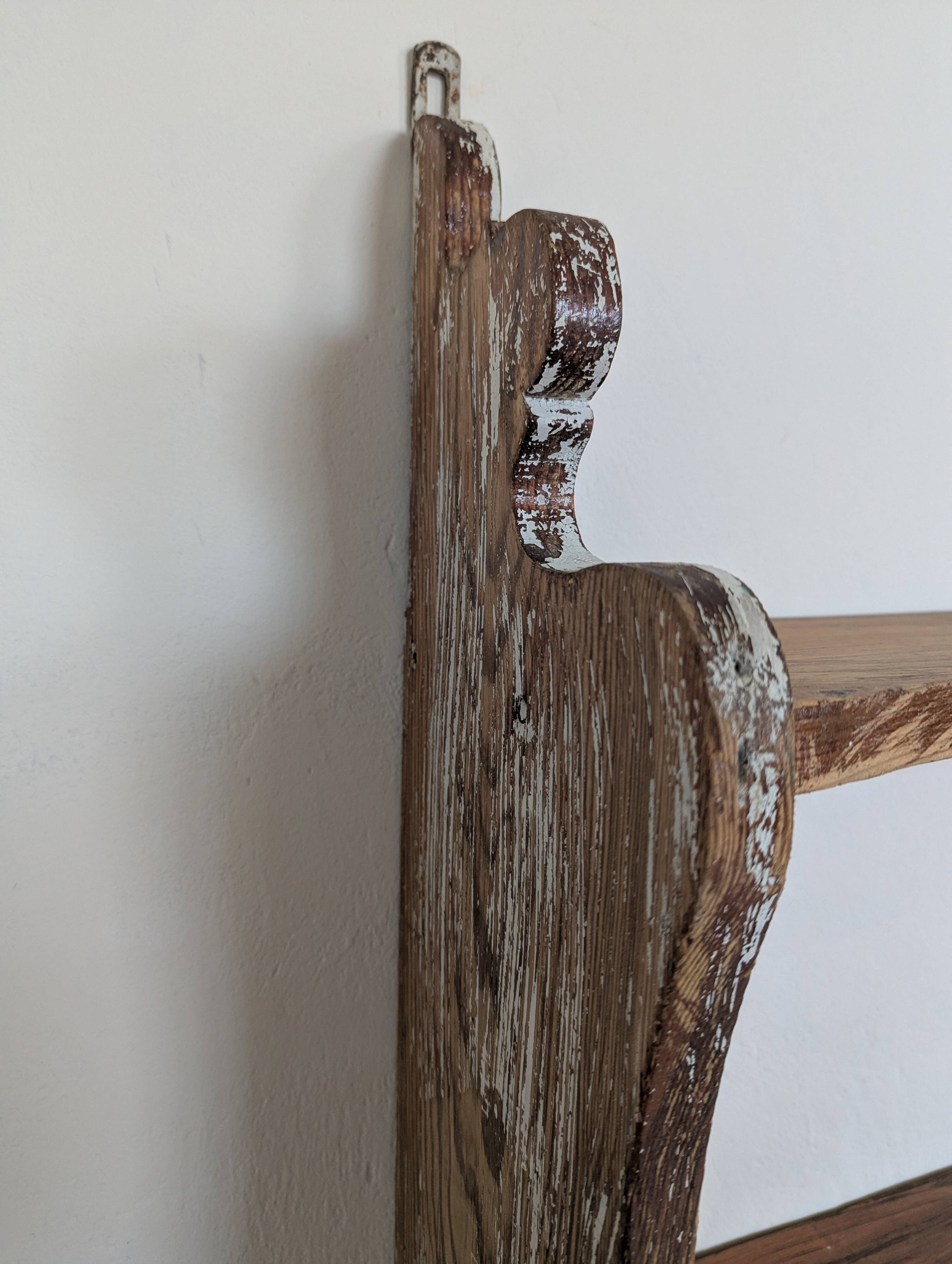 Large antique fir shelf